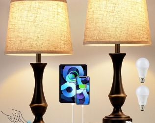 2pk Touch Lamps w/ USB